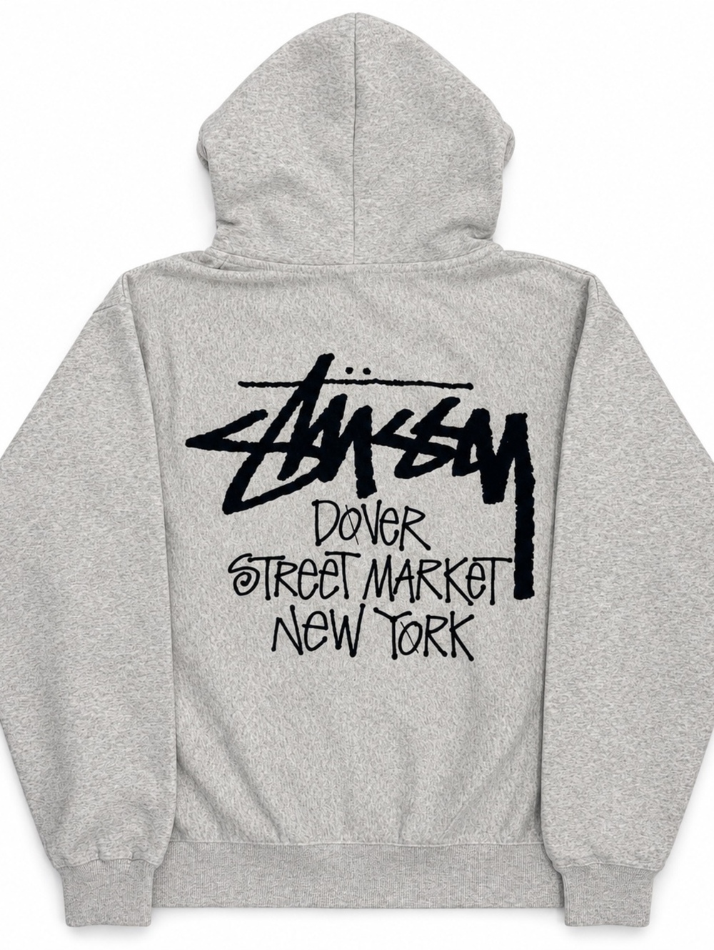 Stüssy x Dover Street Market New York full-zip hoodie in ash heather gray Medium